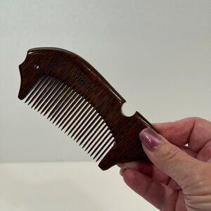 Antistatic Comb Wooden Fish Shape Decorative Hair Smoothing Comb Beard Mustache